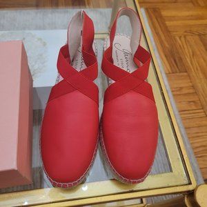 NWT Gaimo genuine leather red espadrilles size eu 38 us 8